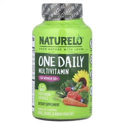 NATURELO, One Daily, мультивитамины для женщин старше 50 лет, для приёма один раз в день, 60 вегетарианских капсул