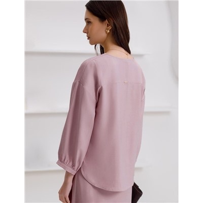 Укороченная блузка с V вырезом из плотного лиоцелла