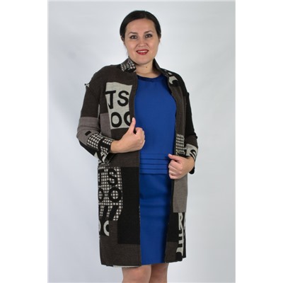 Женское пальто коричневое 2849 размер 44