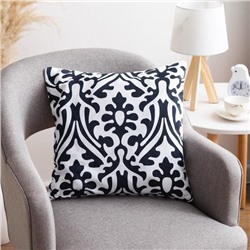 Наволочка декоративная 40×40 см, Monograms black, 100% хлопок