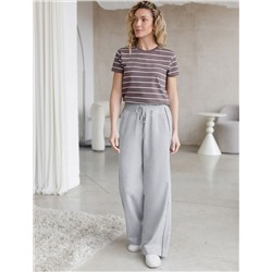 Прямые брюки с лампасами из эластичного футера двухнитки без начеса