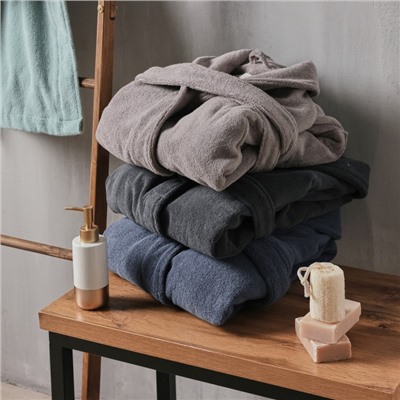 Халат махровый женский SL HOME: Basic «Софт Мист», хлопок 100%, серый