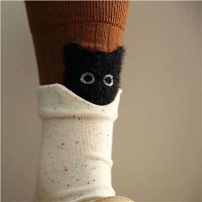 Носки р.35-40 "Cats" Коричневые