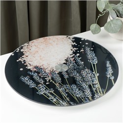 Подставка для торта Magistro «Лаванда», d=32 см, вращающаяся, стекло, тёмно-синяя