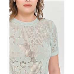 Джемпер вязаный светло-зелёного цвета с короткими рукавами