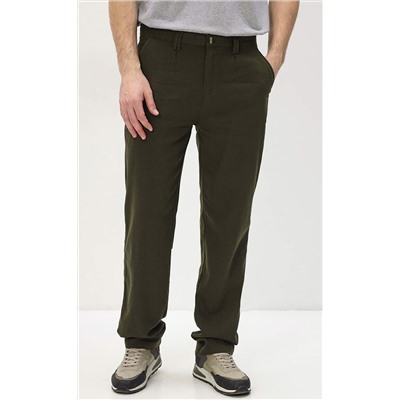Брюки лен P111-0853 khaki