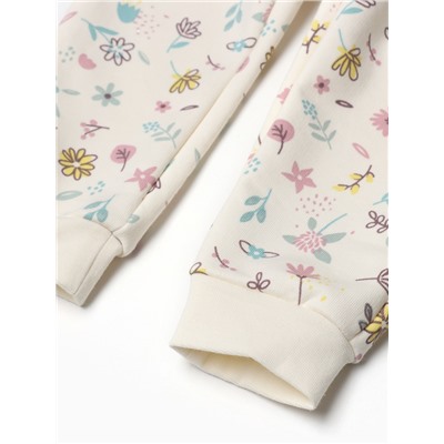 Костюм: толстовка и брюки Крошка Я Flower, рост 62-68 см, бежевый