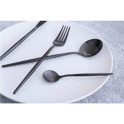 Ложка чайная Magistro «Фолк», длина 12.3 см, нержавеющая сталь, чёрная