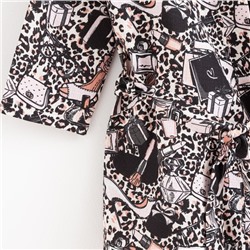 Халат женский «Этель. Леопард», размер 46-48, вафля 200 г/м², хлопок