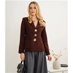 Жакет #КТ8067, шоколадный
