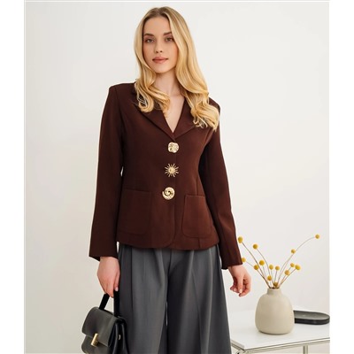 Жакет #КТ8067, шоколадный