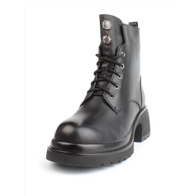 04-M3-H207 BLACK Ботинки зимние женские (натуральная кожа, натуральный мех)