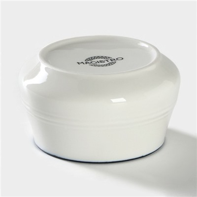 Сахарница с ложкой Magistro «Морской бриз», 250 мл, фарфор, белая