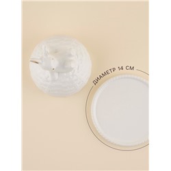 Лимонница SL Home «Пасхальные кролики», 14×14.5 см, доломит, белая