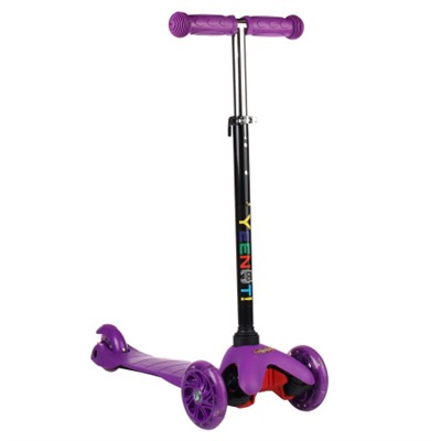 Самокат трехколесный от 2-х лет Yeenot Kids GT4105, до 30кг, вес 1.8кг, свет. колёса PU 110мм ABEC7, фиолетовый, БК/уп10/ АКЦИЯ!