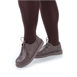 01-D7583-6 BROWN Ботинки демисезонные женские (натуральная кожа)