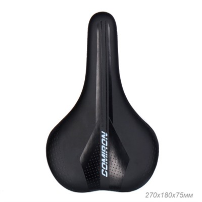 Седло велосипедное MTB COMIRON DART M001 270X195, Технологии: DW, ED. Верх: PU с прессованым принтом/Цвет: Чёрный /уп 30/