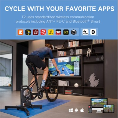 Велотренажер велостанок CYCPLUS TRAINER T2 интерактивный, с прямым приводом, складная конструкция X-type