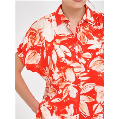 Блузка красная с принтом