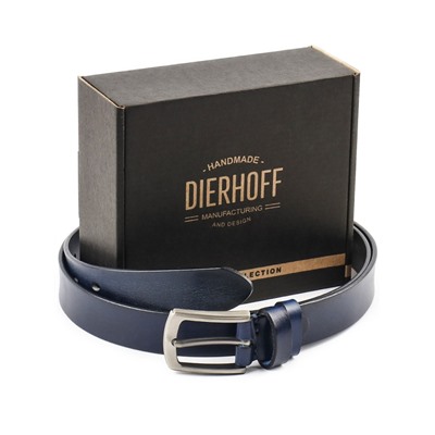 Мужской кожаный ремень Dierhoff ДРК 3050/2-30 Синий