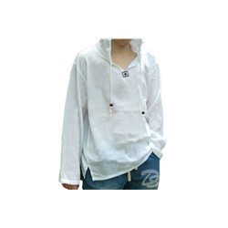 Хлопковая тайская рубашка с капюшоном Cotton White Shirt With Hood Style