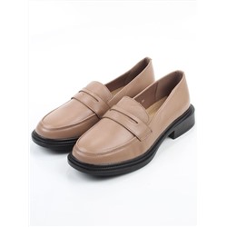 03-DYL123-2 DK. BEIGE Лоферы женские (натуральная кожа)