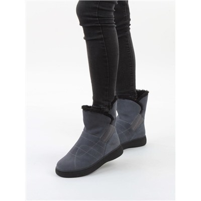 04-PAL272-3Z DK. GRAY Ботинки зимние женские (натуральная замша, 100% шерсть, натуральный мех)