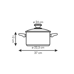 Кастрюля Tescoma Presto с крышкой, d=24 см, 5 л
