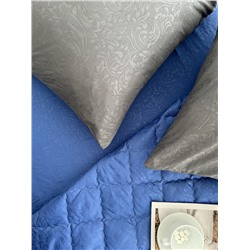 Комплект постельного белья с одеялом New Style КМ-002 графит-синий