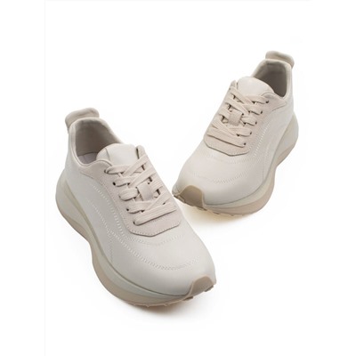 03-A180-5 BEIGE Кроссовки женские (натуральная кожа)