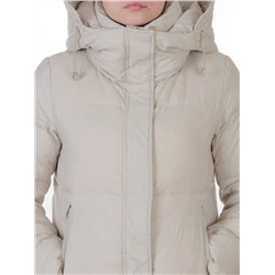 3068 LT. BEIGE Пальто пуховое женское с внутренним жилетом (утиный пух)