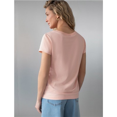 Базовая футболка полуприлегающая из премиального хлопка с эластаном