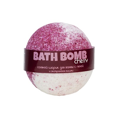 Бурлящий шарик для ванны Cherry (вишня, с пеной), 100-120 г