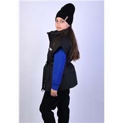 207 Жилет для девочки на синтепоне Черный/146