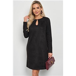 Платье чёрное из искусственной замши