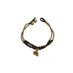 Браслет ручной работы с кулоном в виде слона (Черный) Handmade Bracelet with Elephant Pendant (Black)