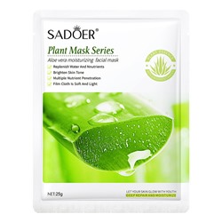 Тканевая успокаивающая маска для лица с экстрактом Алоэ Sadoer