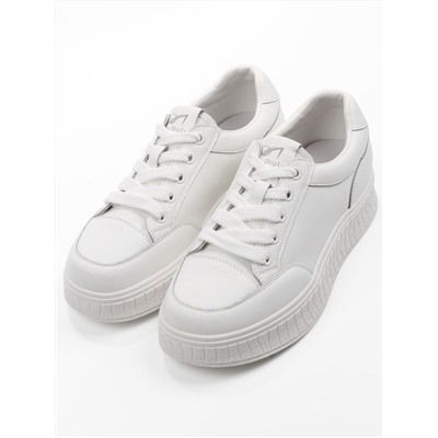 03-A338-3 WHITE Полуботинки спортивные женские (натуральная кожа)