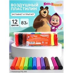 Воздушный пластилин «Маша и Медведь», 12 цветов