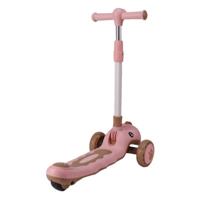 Самокат 3-х колесный SCOOTER Дино / 8101 /уп 8/ розовый