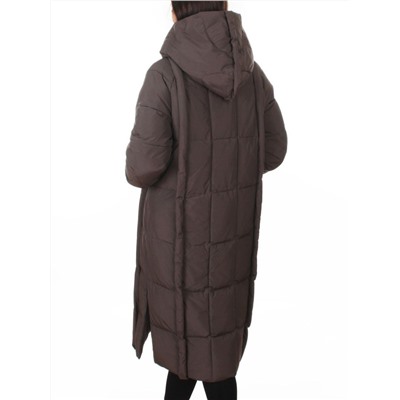 018 GRAY/GREEN Пальто зимнее женское (200 гр. холлофайбер)