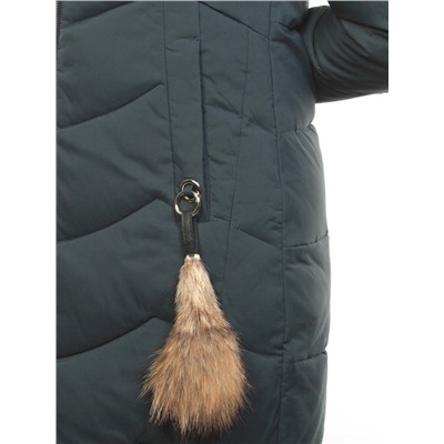 YRM10522 DK. GREEN Пальто зимнее на холлофайбере Obralite