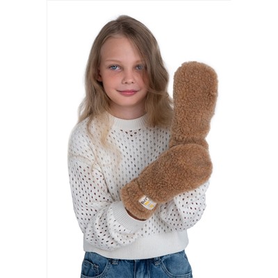 Варежки детские меховые кемел