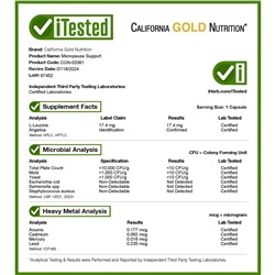 California Gold Nutrition, добавка для поддержки в период менопаузы, 30 растительных капсул