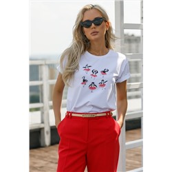 Футболка белая с принтом