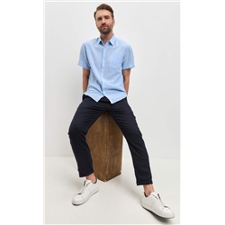 Брюки лен F211-0871 navy