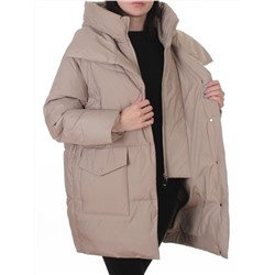 Z24-830 BEIGE Куртка зимняя женская оверсайз (200 гр. тинсулейт)