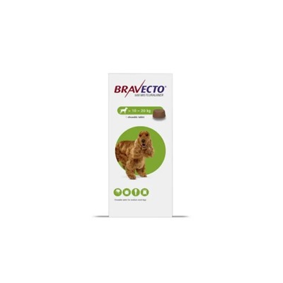 Бравекто от блох и клещей для собак средних пород ( весом 10-20 кг) от Bravecto Chews for Dogs (10-20 kg)