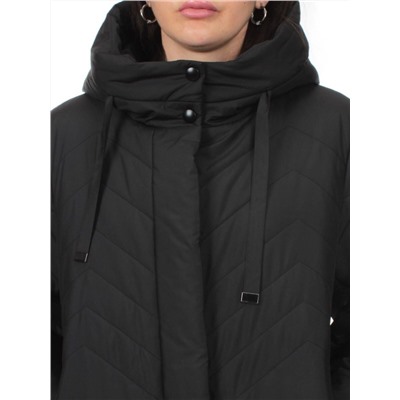 1135 BLACK Пальто зимнее облегченное женское (холлофайбер 150 гр.)