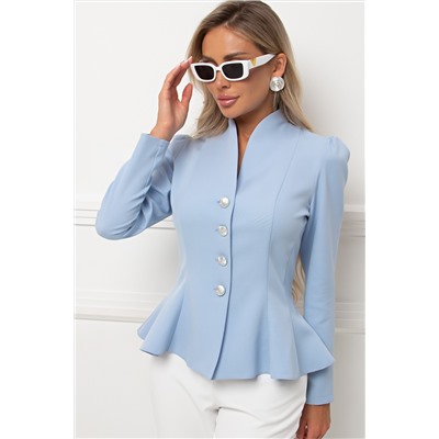 Жакет голубой с баской Бланка №1